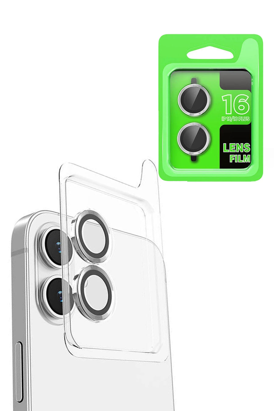 Newface Apple iPhone 16 Raze Metal Kamera Lens - Beyaz