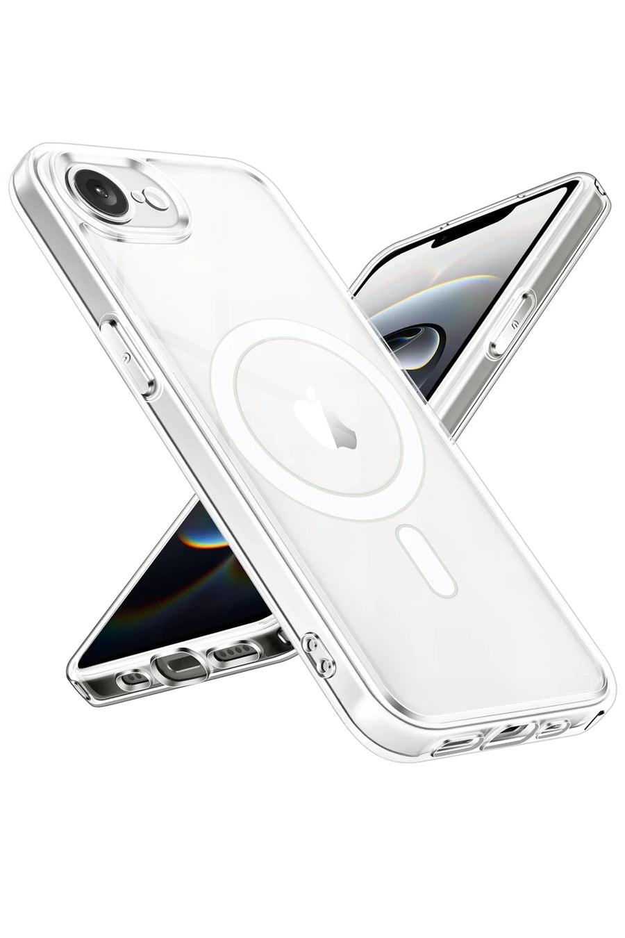 Newface Apple iPhone 16E Kılıf Magneticsafe Şeffaf Silikon - Şeffaf