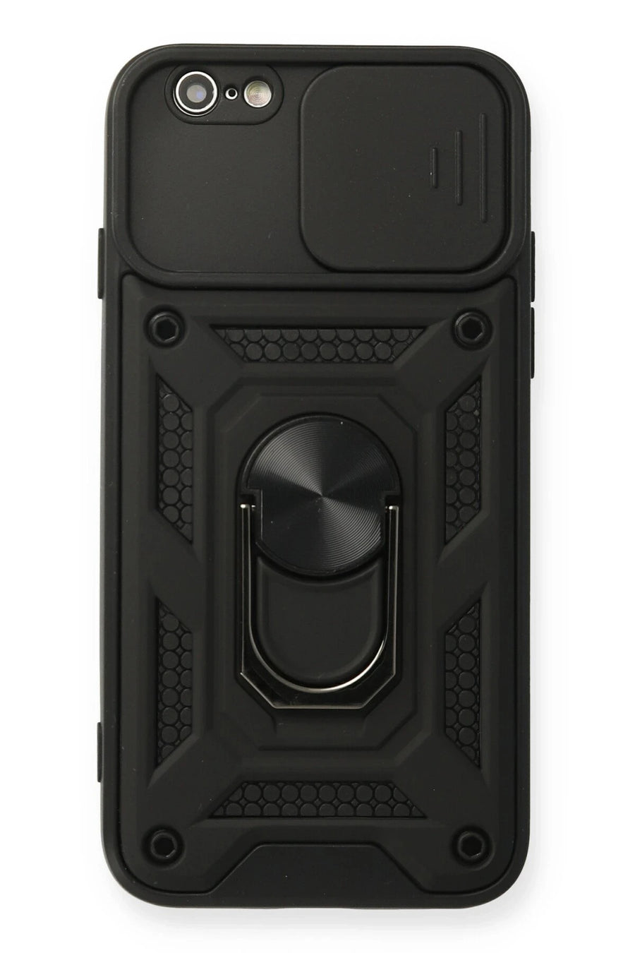 Newface Apple iPhone 6 Kılıf Pars Lens Yüzüklü Silikon - Siyah