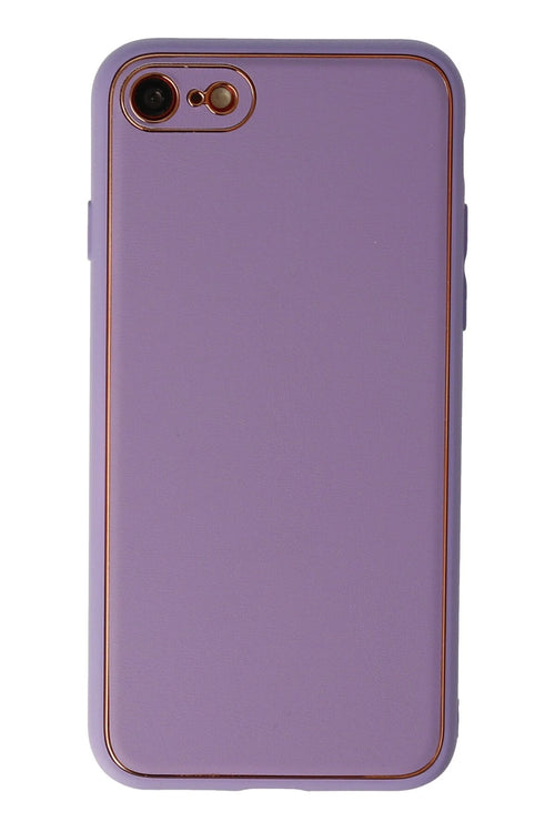 Newface Apple iPhone 7 Kılıf Coco Deri Silikon Kapak - Lila
