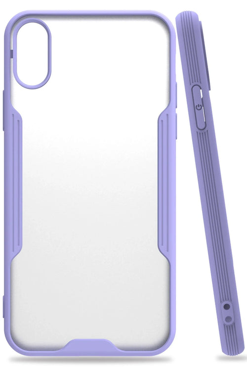 Newface Apple iPhone X Kılıf Platin Silikon - Lila