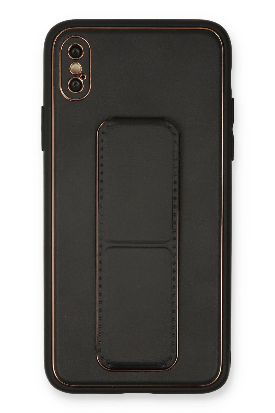 Newface Apple iPhone XS Max Kılıf Coco Deri Standlı Kapak - Siyah