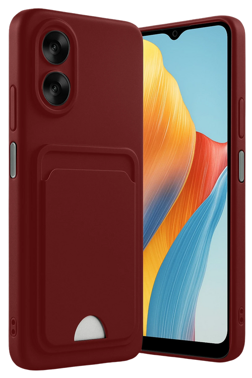 Newface Oppo A38 Kılıf Kelvin Kartvizitli Silikon - Bordo