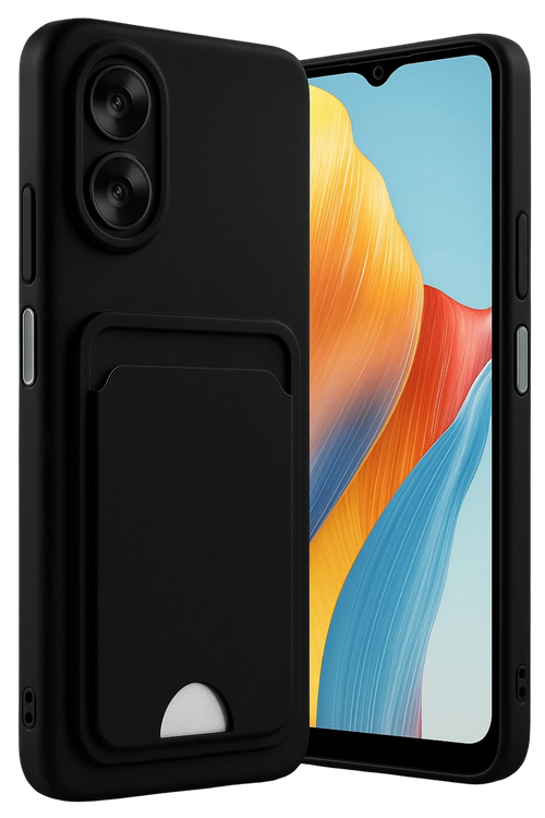 Newface Oppo A38 Kılıf Kelvin Kartvizitli Silikon - Siyah
