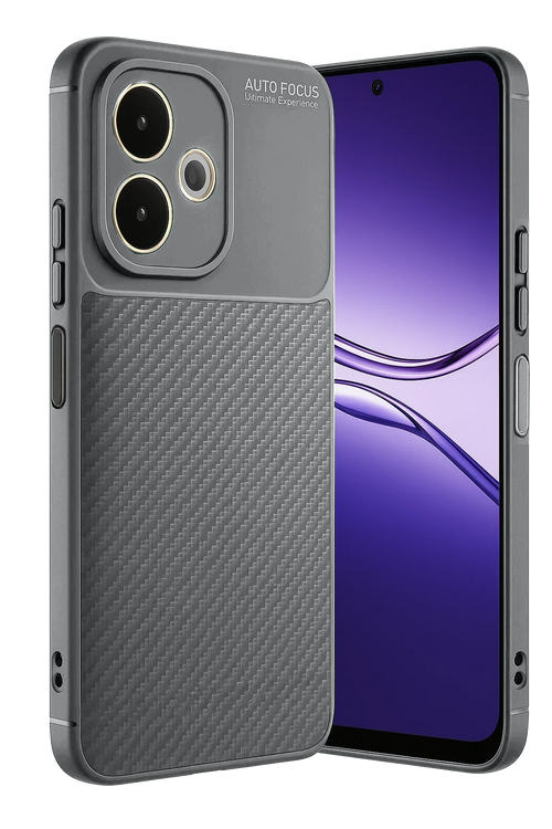 Newface Oppo A5 Pro 4G Kılıf Auto Focus Karbon Kapak - Gri