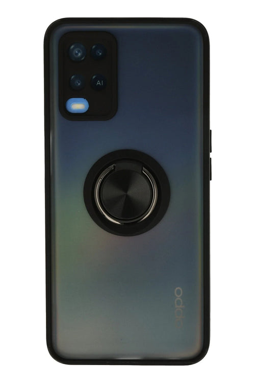 Newface Oppo A54 4G Kılıf Montreal Yüzüklü Silikon Kapak - Siyah