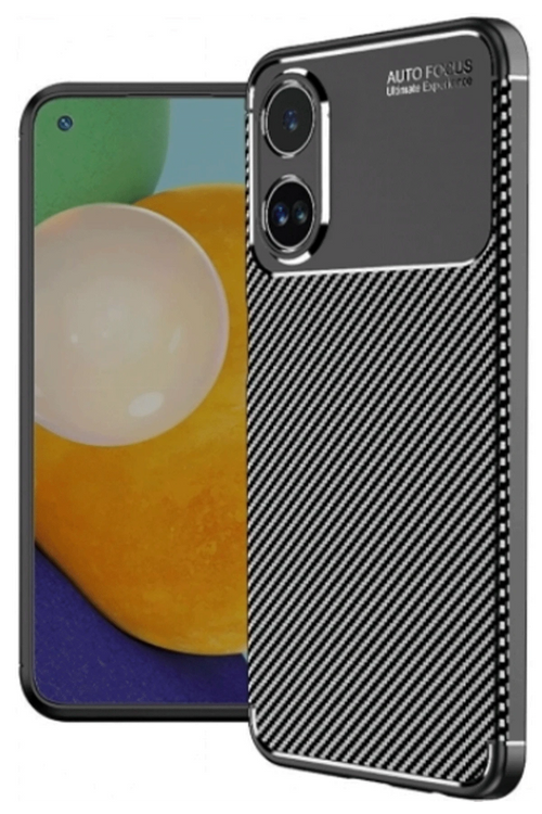 Newface Oppo A60 Kılıf Auto Focus Karbon Kapak - Siyah