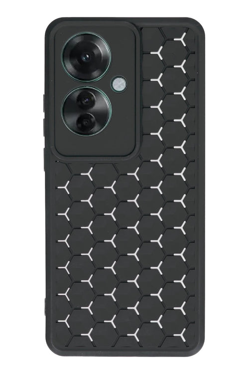 Newface Oppo Reno 11F Kılıf Petek Silikon Kapak - Siyah
