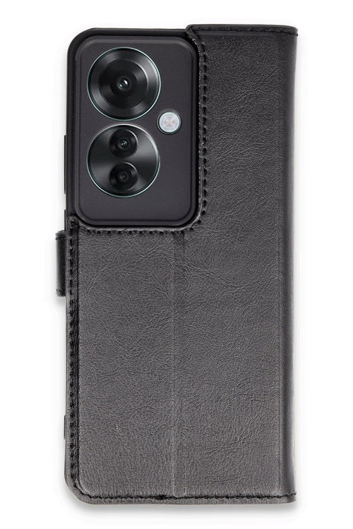 Newface Oppo Reno 11F Kılıf Trend S Plus Kapaklı Kılıf - Siyah