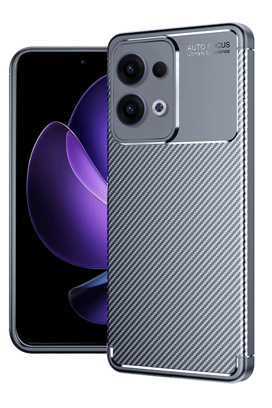 Newface Oppo Reno 13 Pro Kılıf Auto Focus Karbon Kapak - Gri
