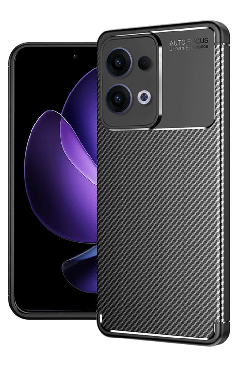Newface Oppo Reno 13 Pro Kılıf Auto Focus Karbon Kapak - Siyah