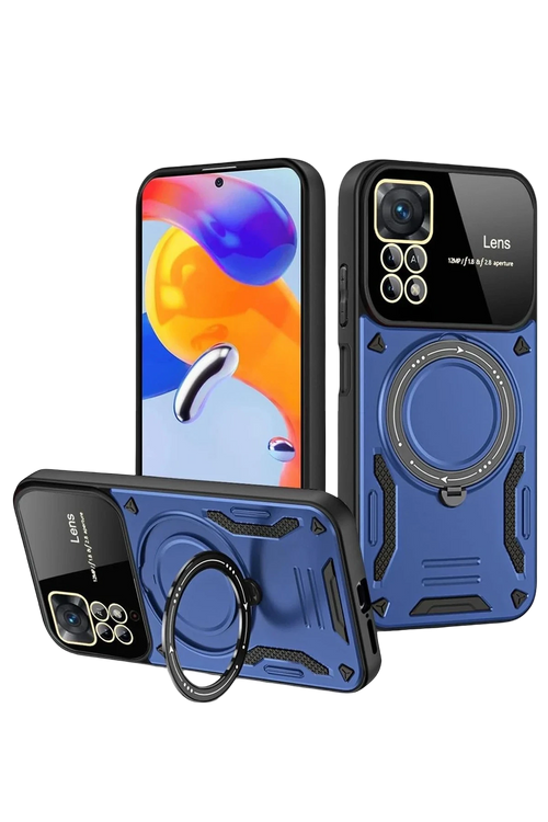 Newface Realme 11 Pro Plus Joy Lens Standlı Kapak - Lacivert