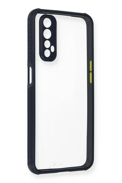 Newface Realme 7 Kılıf Miami Şeffaf Silikon - Lacivert