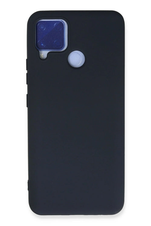 Newface Realme C15 Kılıf Nano içi Kadife Silikon - Lacivert