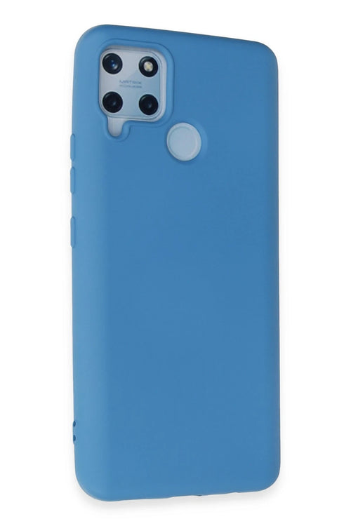 Newface Realme C15 Kılıf Nano içi Kadife Silikon - Mavi