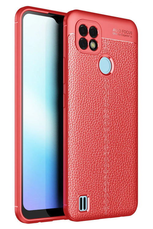 Newface Realme C21 Kılıf Auto Focus Kapak - Kırmızı