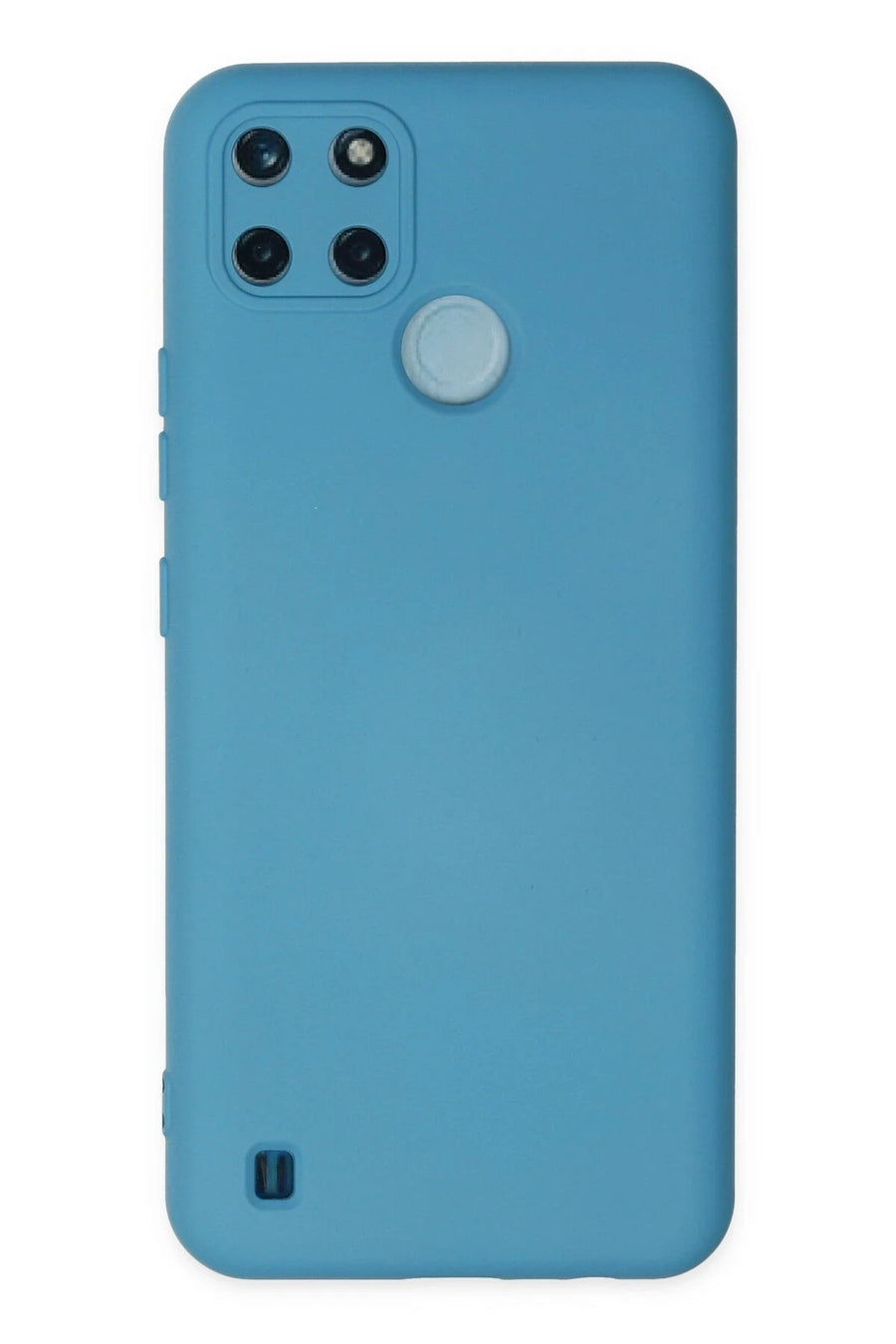 Newface Realme C25Y Kılıf Nano içi Kadife Silikon - Mavi