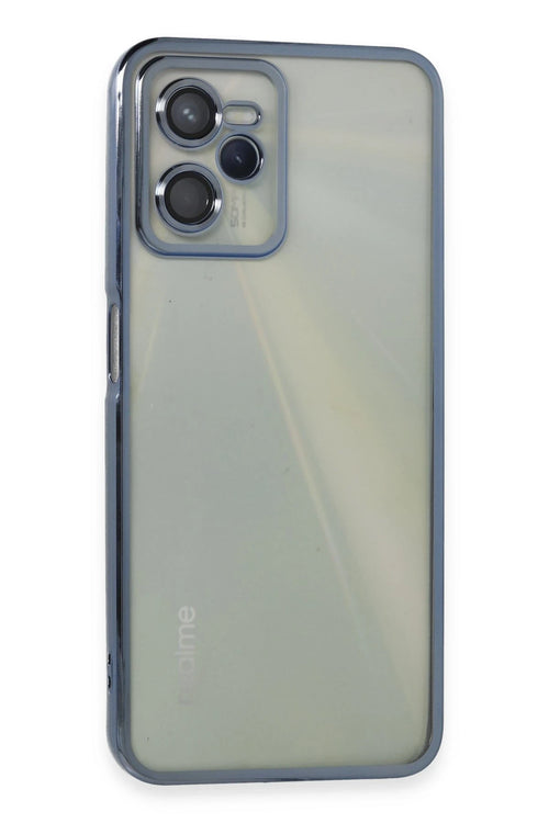 Newface Realme C35 Kılıf Razer Lensli Silikon - Açık Mavi