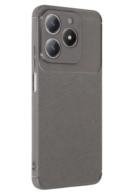 Newface Realme C61 Kılıf Auto Focus Karbon Kapak - Gri