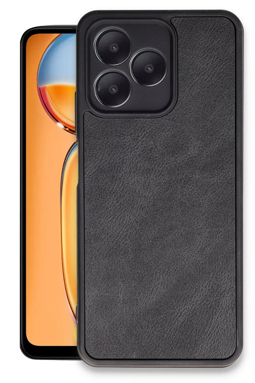 Newface Realme Note 50 4G Kılıf Aras Deri Kapak - Siyah