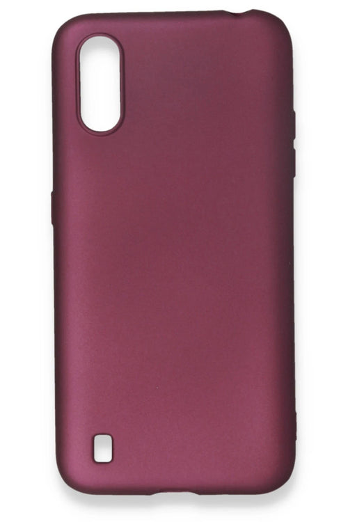Newface Samsung Galaxy A01 Kılıf First Silikon - Mürdüm