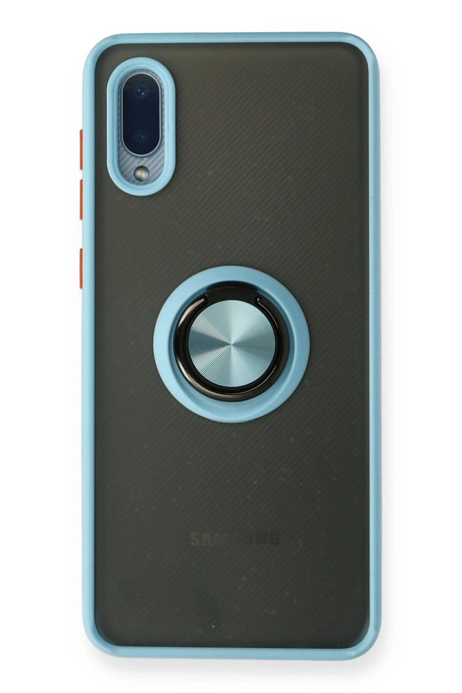 Newface Samsung Galaxy A02 Kılıf Montreal Yüzüklü Silikon Kapak - Buz Mavi