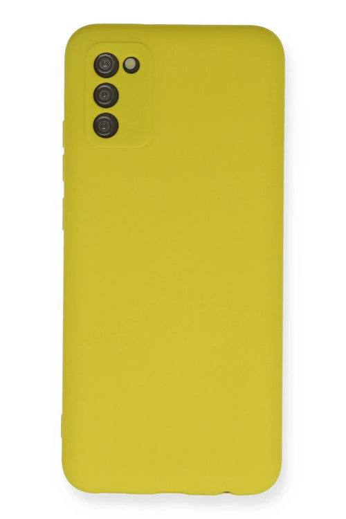 Newface Samsung Galaxy A02S Kılıf Nano içi Kadife Silikon - Sarı