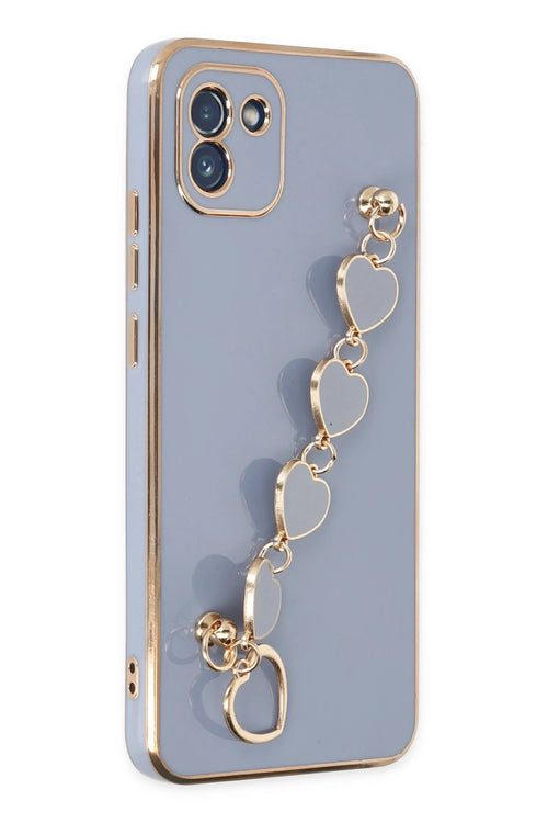 Newface Samsung Galaxy A03 Kılıf Esila Silikon - Gri