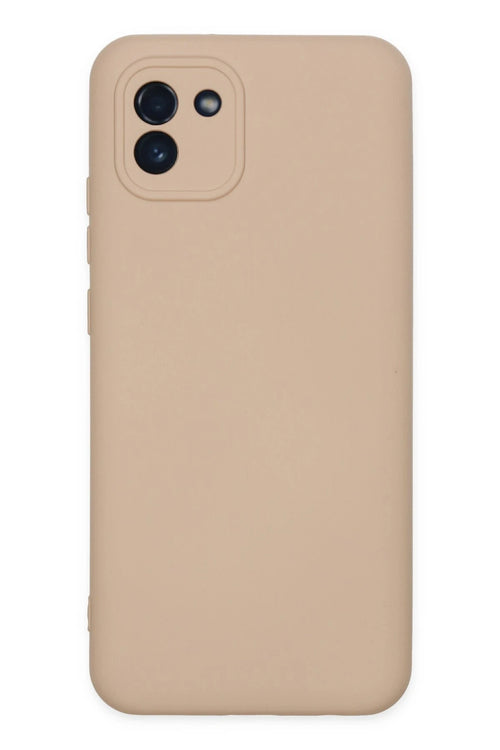 Newface Samsung Galaxy A03 Kılıf Nano içi Kadife Silikon - Pudra