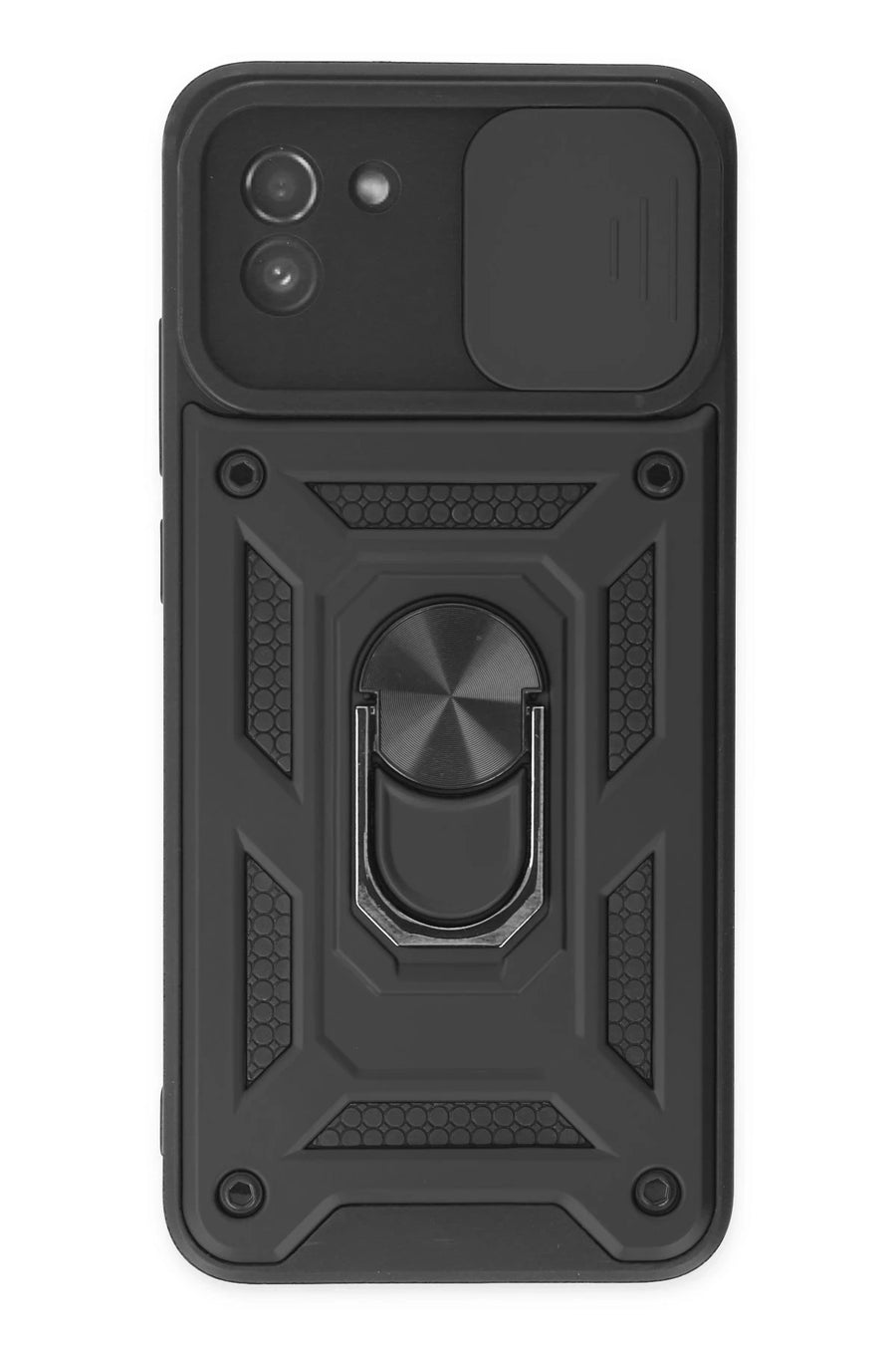 Newface Samsung Galaxy A03 Kılıf Pars Lens Yüzüklü Silikon - Siyah