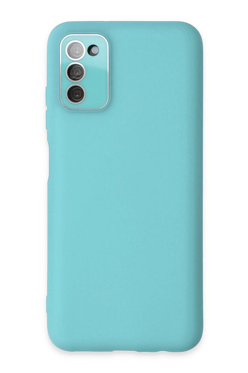 Newface Samsung Galaxy A03S Kılıf Lansman Glass Kapak - Turkuaz