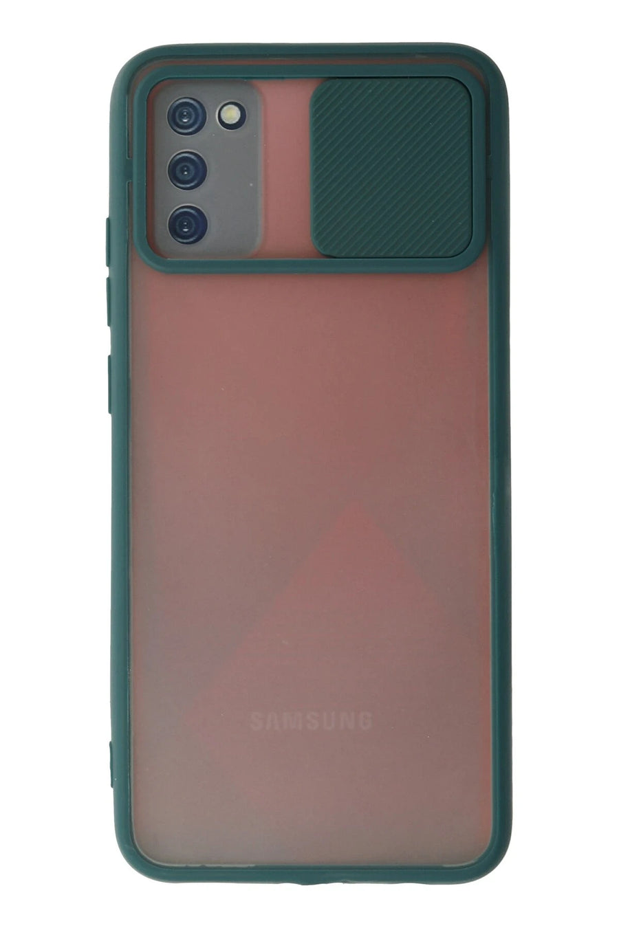 Newface Samsung Galaxy A03S Kılıf Palm Buzlu Kamera Sürgülü Silikon - Yeşil