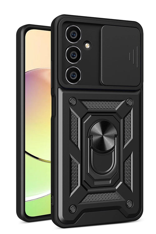 Newface Samsung Galaxy A05S Kılıf Pars Lens Yüzüklü Silikon - Siyah