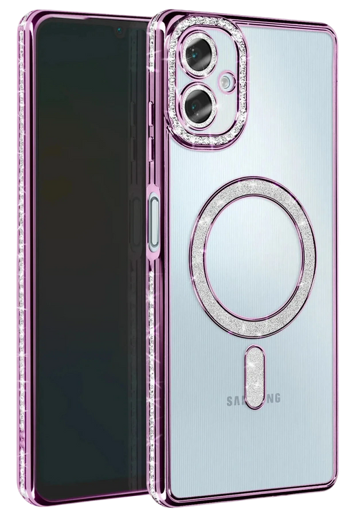Newface Samsung Galaxy A07 4G Joke Simli Magneticsafe Kılıf - Derin Mor
