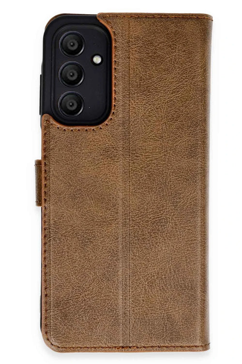 Newface Samsung Galaxy A15 4G Kılıf Trend S Plus Kapaklı Kılıf - Taba