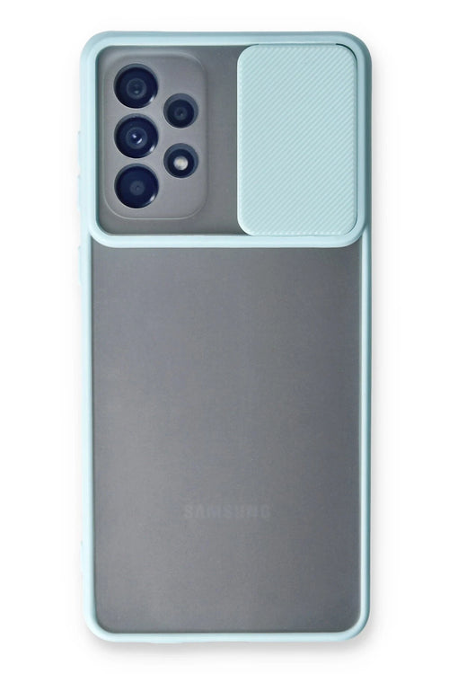 Newface Samsung Galaxy A33 5G Kılıf Palm Buzlu Kamera Sürgülü Silikon - Turkuaz