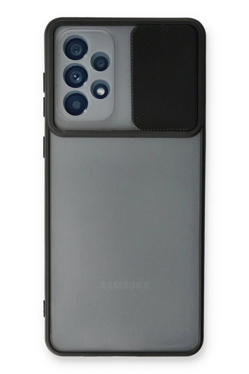 Newface Samsung Galaxy A53 5G Kılıf Palm Buzlu Kamera Sürgülü Silikon - Siyah