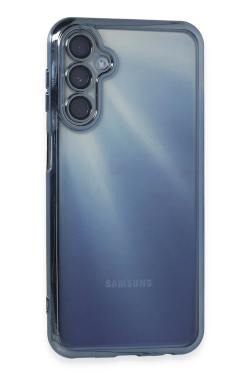 Newface Samsung Galaxy A55 5G Kılıf Razer Lensli Silikon - Açık Mavi