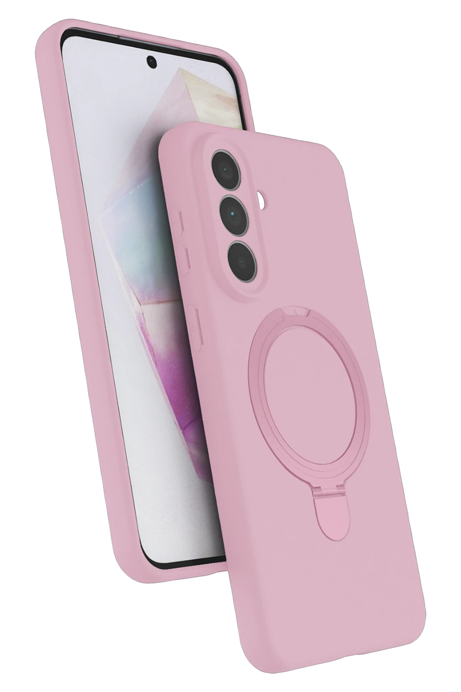 Newface Samsung Galaxy A57 5G Regal Magsafe Standlı Kapak - Açık Pembe