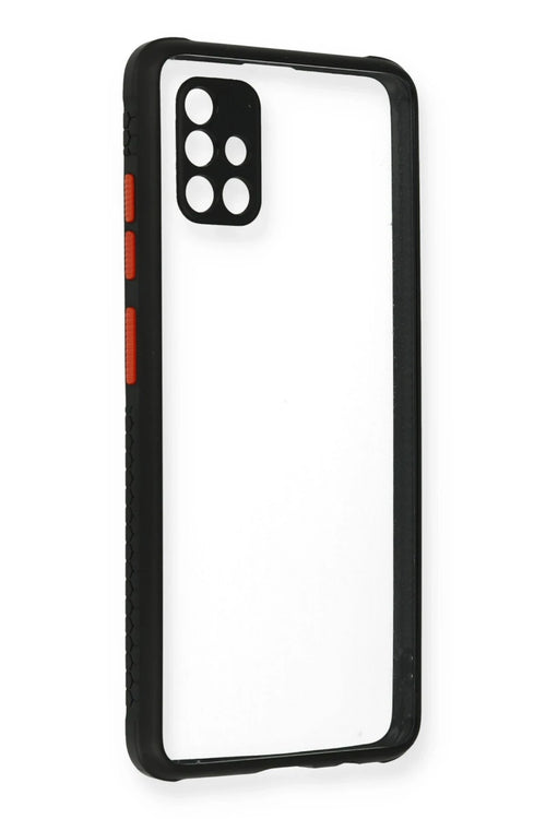 Newface Samsung Galaxy A71 Kılıf Miami Şeffaf Silikon - Siyah