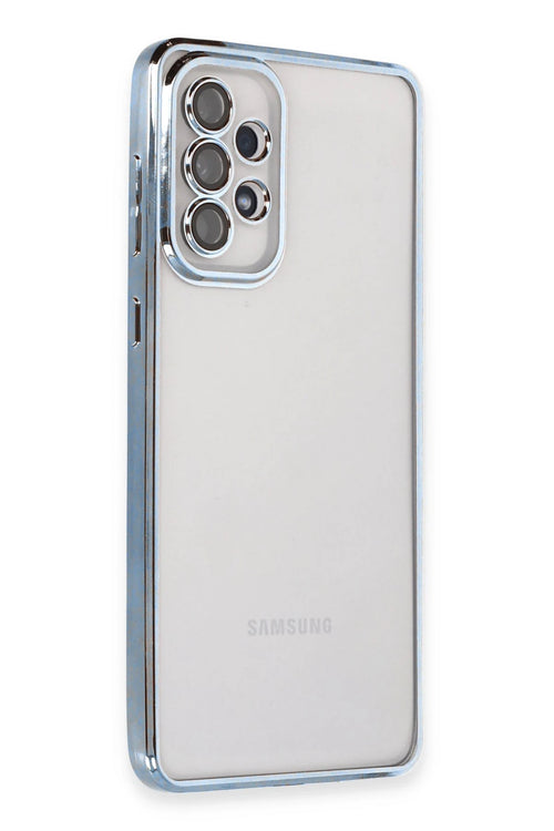 Newface Samsung Galaxy A73 5G Kılıf Razer Lensli Silikon - Açık Mavi