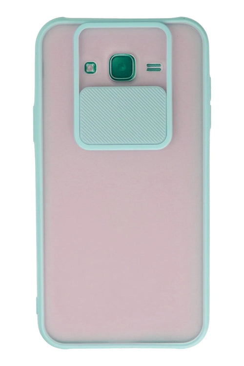 Newface Samsung Galaxy J7 Kılıf Palm Buzlu Kamera Sürgülü Silikon - Turkuaz