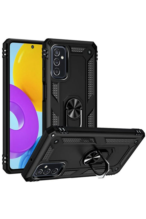 Newface Samsung Galaxy M52 5G Kılıf Sofya Yüzüklü Silikon Kapak - Siyah