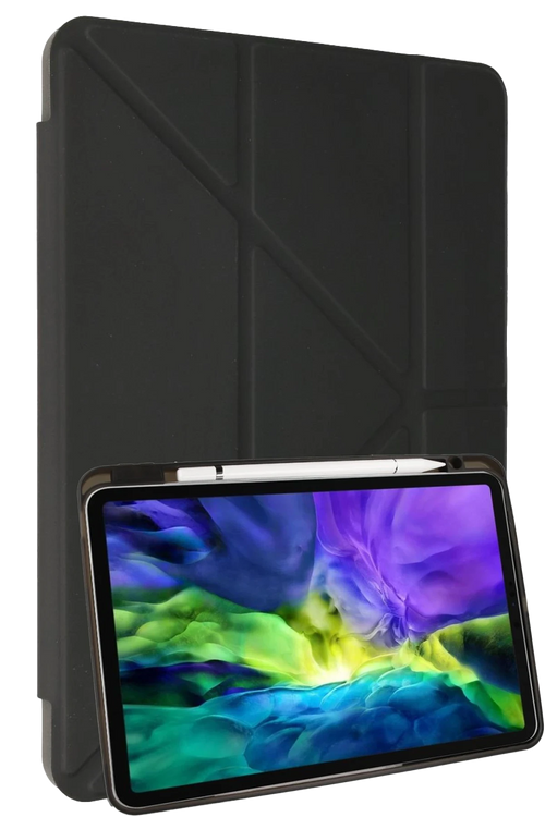 Newface Samsung Galaxy P610 Tab S6 Lite 10.4 Kılıf Kalemlikli Mars Tablet Kılıfı - Koyu Gri