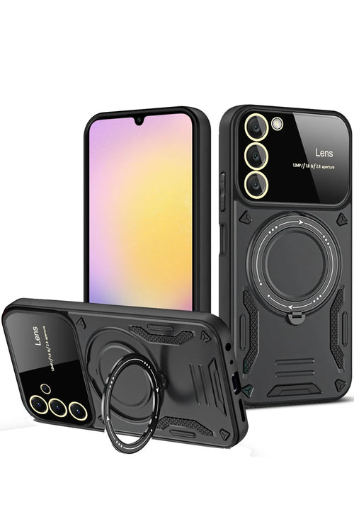 Newface Samsung Galaxy S20 FE Kılıf Joy Lens Standlı Kapak - Siyah