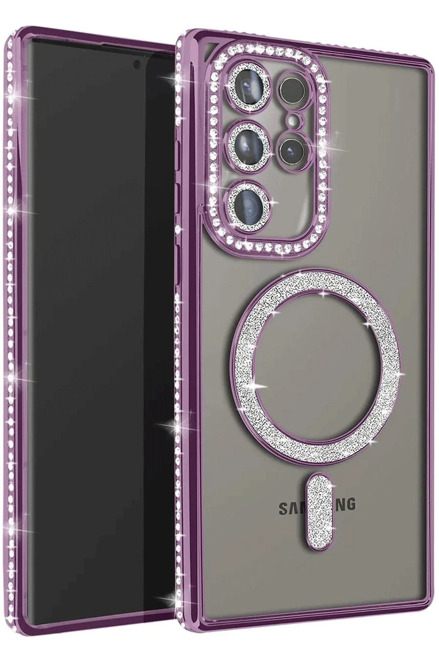 Newface Samsung Galaxy S23 Ultra Joke Simli Magneticsafe Kılıf - Derin Mor