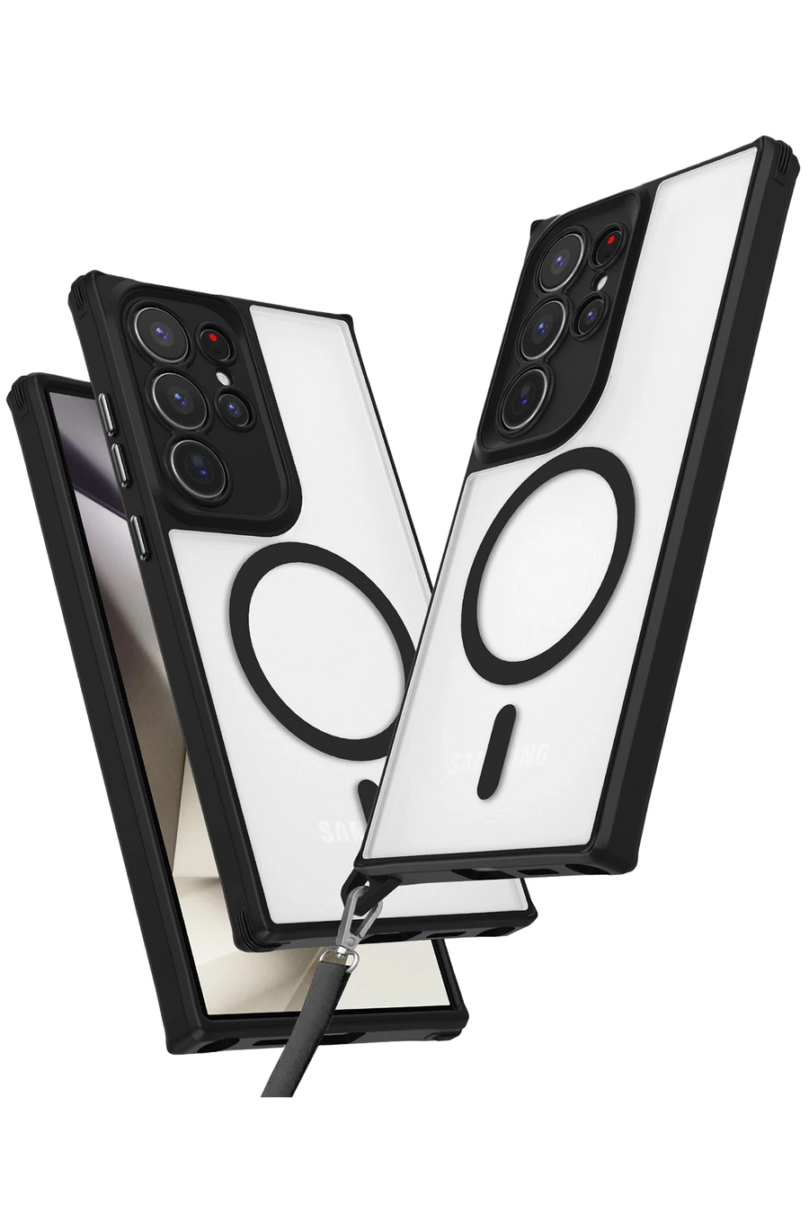 Newface Samsung Galaxy S23 Ultra Kılıf Enka Magsafe Silikon Kılıf - Siyah