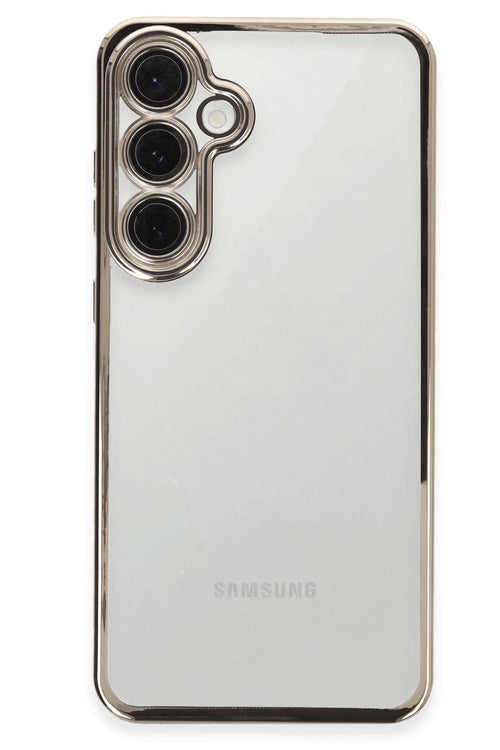Newface Samsung Galaxy S24 FE Kılıf Razer Lensli Silikon - Titanyum Gri