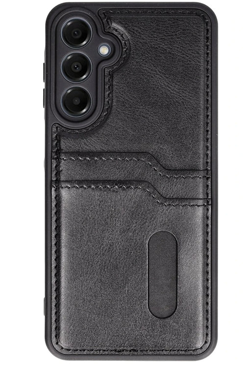 Newface Samsung Galaxy S24 FE Kılıf Sara Kartvizitli Deri Kılıf - Siyah