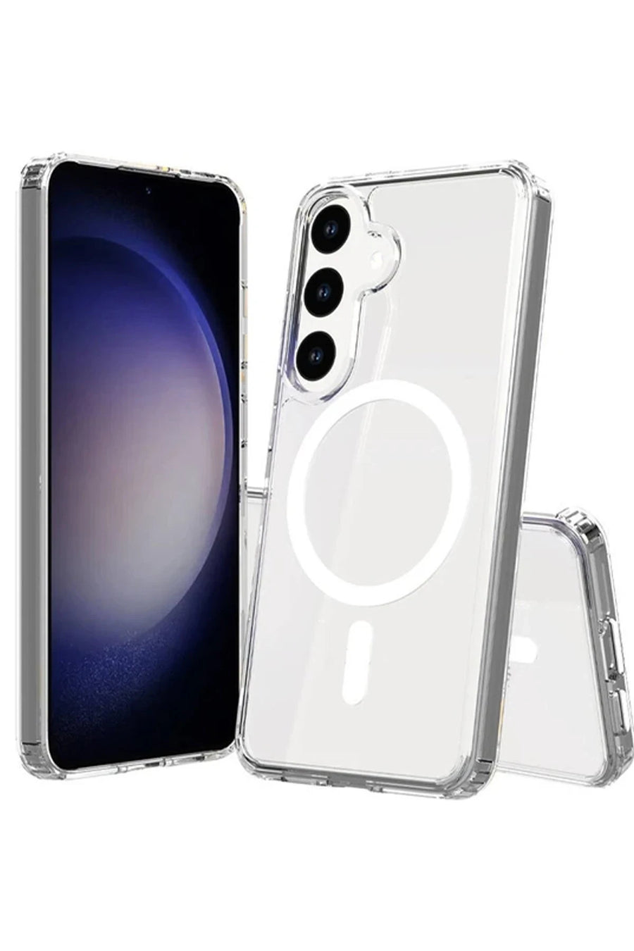 Newface Samsung Galaxy S24 Kılıf Magneticsafe Şeffaf Silikon - Şeffaf